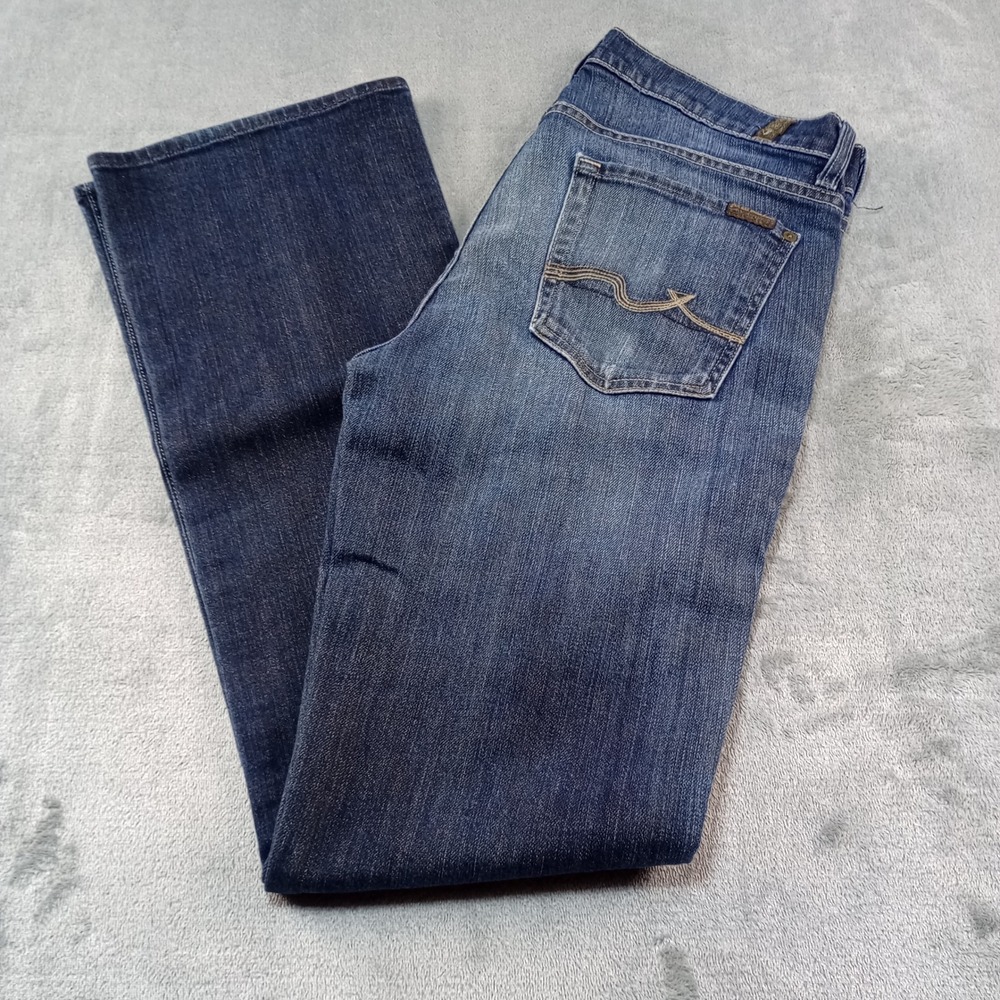 7 For All Mankind Bootcut Jeans Womens 33 Blue Mid Rise Stretch Y2K Americana